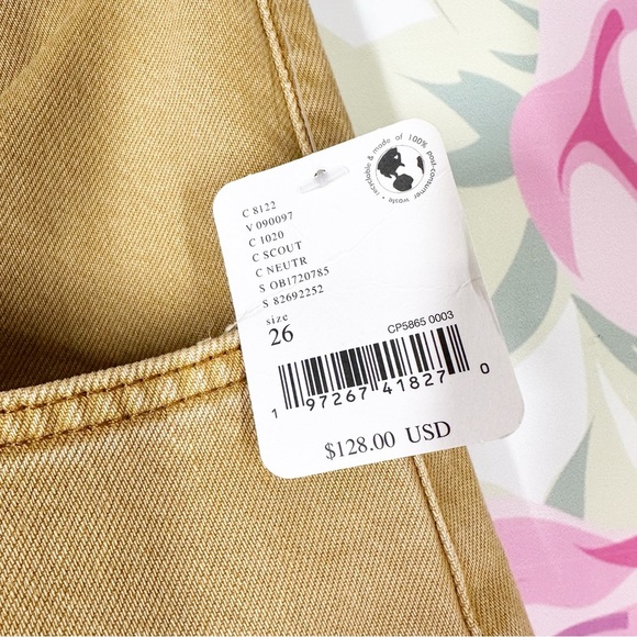 NEW Free People We The Free Chill Vibes Dropped Wide Leg Khaki Scout Jeans 26 - Picture 9 of 14